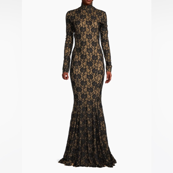 Norma Kamali gorg floral lace dress